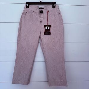 URebel Women’s Small Snake Print Cropped Jeans New